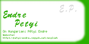 endre petyi business card
